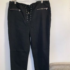 Black Skinny Jeans w/ Tie up Front